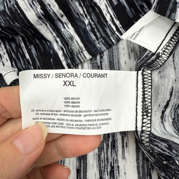 New GLORIA VANDERBILT Womens 3/4 Sleeve Shirt Size XXL Crochet V-Neck Loose Top - Picture 4 of 7